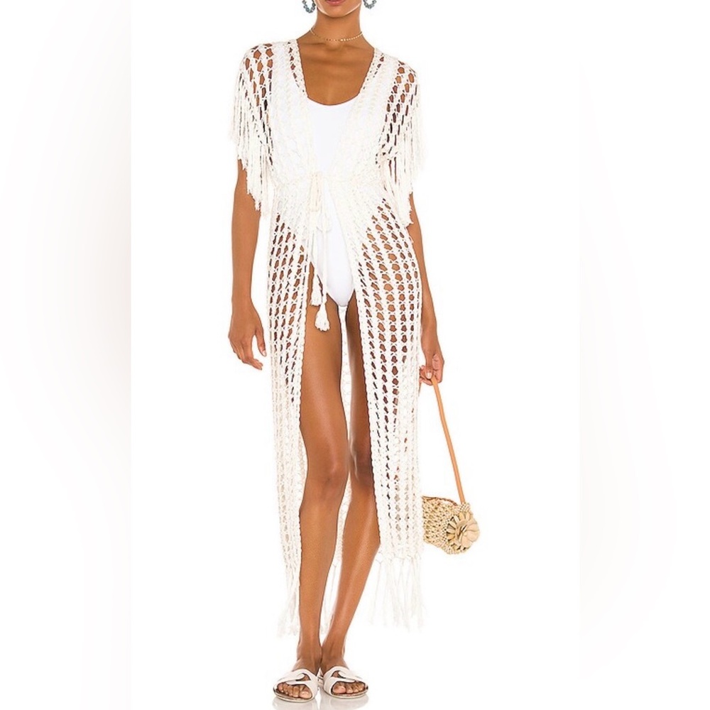 Anthropologie | Crochet Open-Knit Ivory Beach Cover-Up